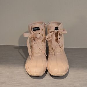 Sperry Blush Lace-Up Duck Boots